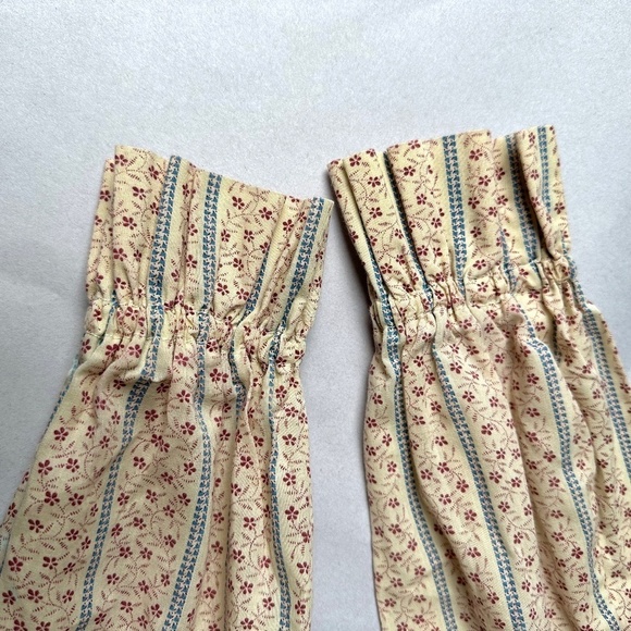 Vintage Oops Floral Print High Neck Peasant Blouse Ruffle Size Small 70s Cream - Picture 8 of 16